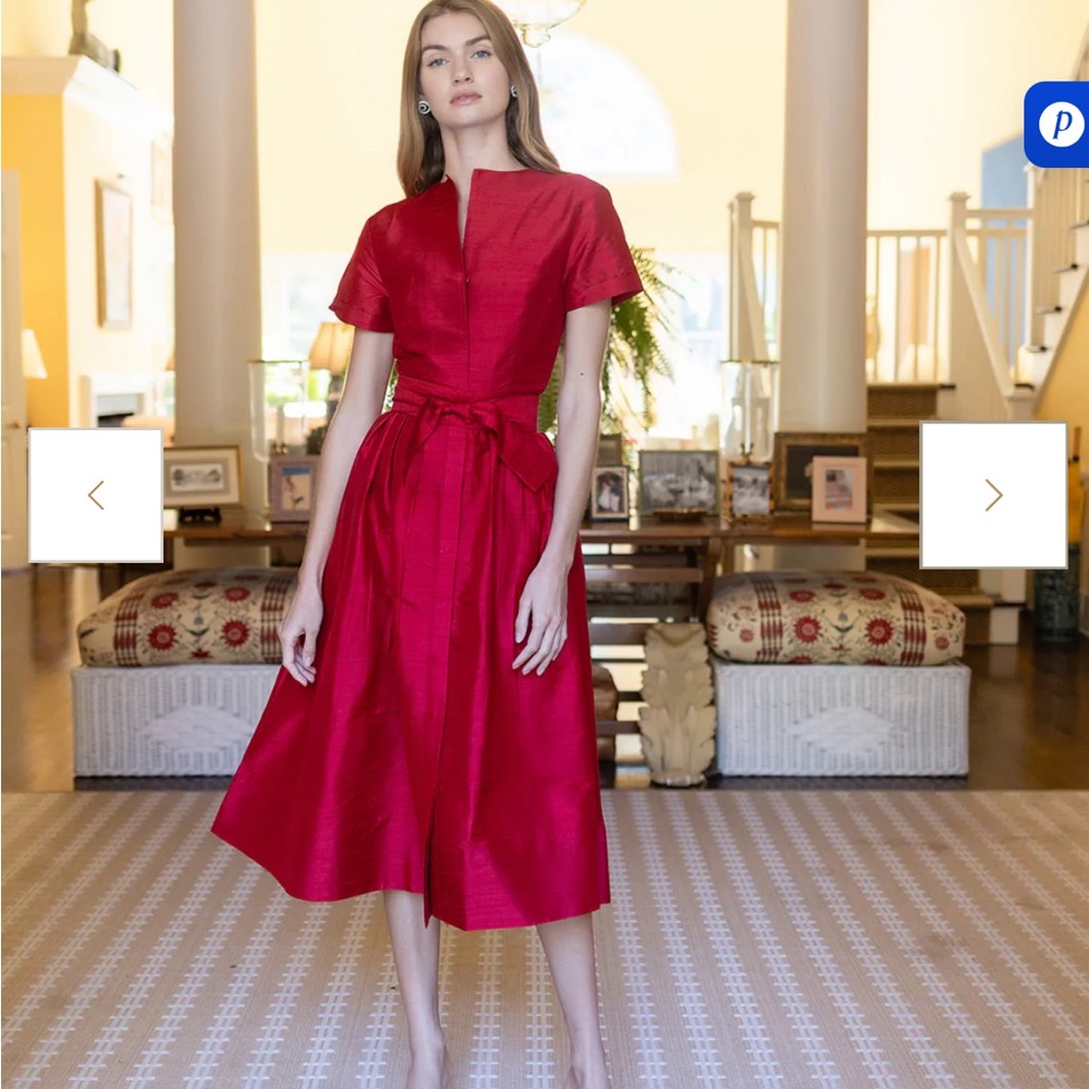 Kate Dress NWT Size Medium - Elegant Red Midi Dress - Picture 2 of 9